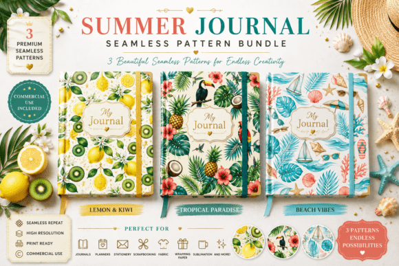 Download Summer Seamless Pattern Bundle - Summer Collection