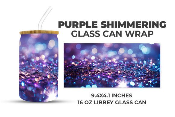Download Purple Shimmering Glass Can Wrap - Shimmering Collection