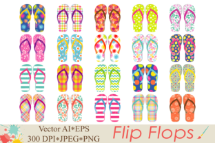 Download Flip Flops Clipart / Beach Shoes Graphics / Summer Vector Illustration - Summer Collection