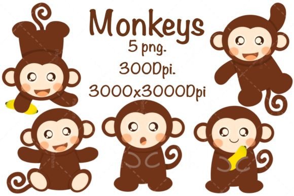 Download Monkeys Clipart Set - Monkeys Collection