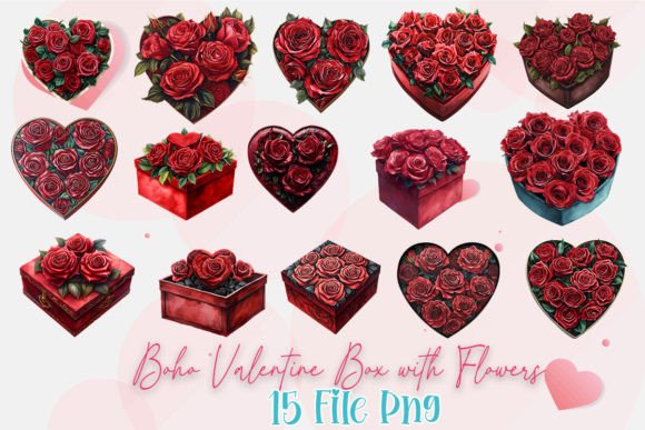 Download Boho Valentine Box with Flowers - Boho valentine Collection