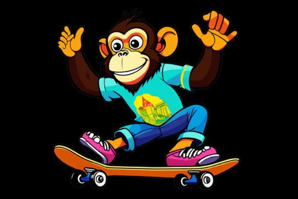 Download Monkeys on Skateboards Transparent PNG - Monkeys Collection