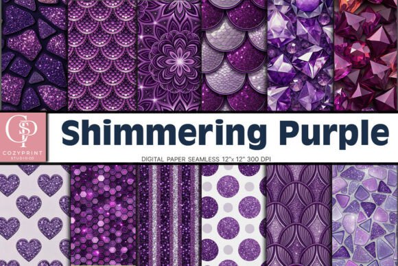 Download Shimmering Purple Digital Paper Bundle - Shimmering Collection