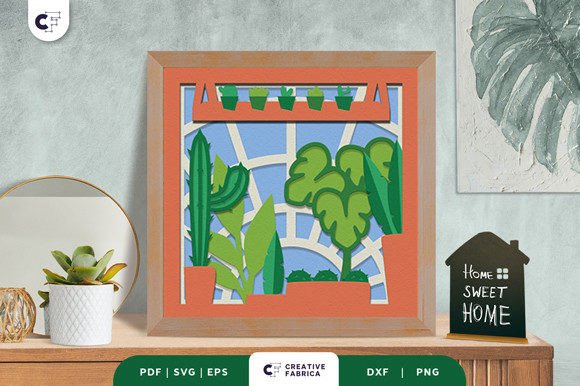 Download Green House Plant 3D Paper Cut SVG - Premium Resources