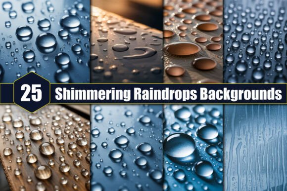 Download Shimmering Raindrops Backgrounds - Shimmering Collection