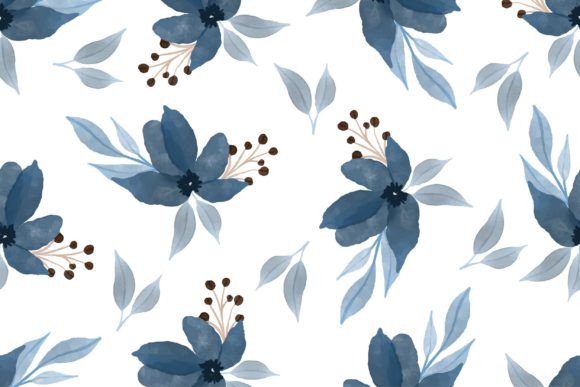 Download Blue Floral Seamless Pattern for Fabric - Seamless pattern for fabric Collection