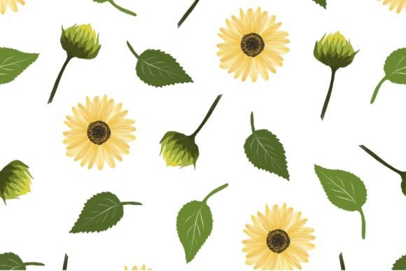 Download Sunflower Seamless Pattern for Fabric - Seamless pattern for fabric Collection