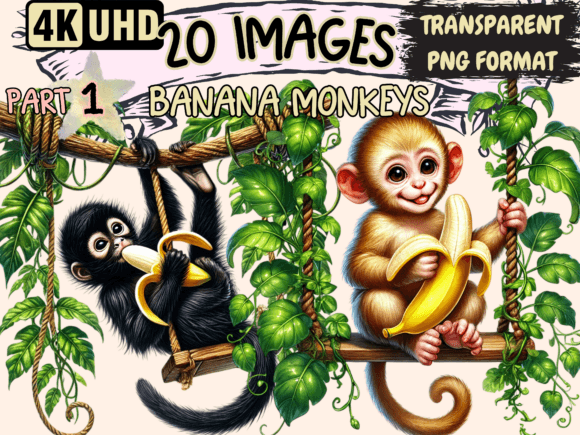 Download Banana Monkeys Clipart P1 - Monkeys Collection