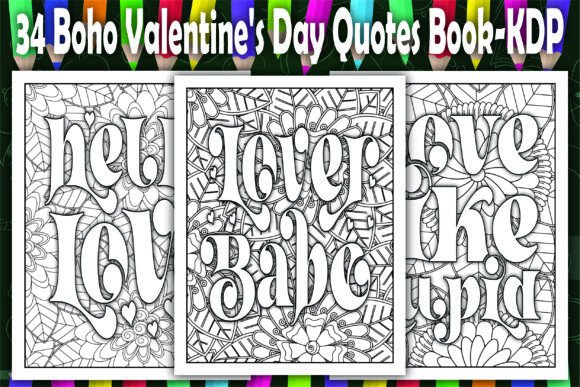Download 34 Boho Valentine's Day Quotes Book-KDP - Boho valentine Collection